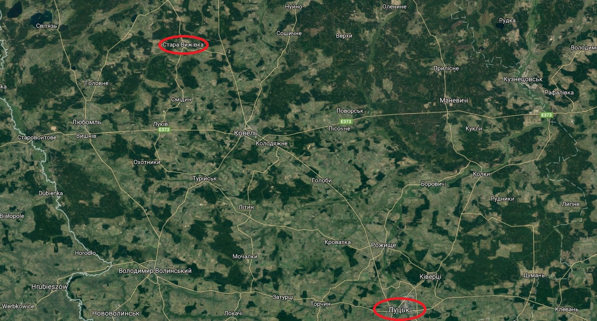 Карта Луцьк Стара вижівка